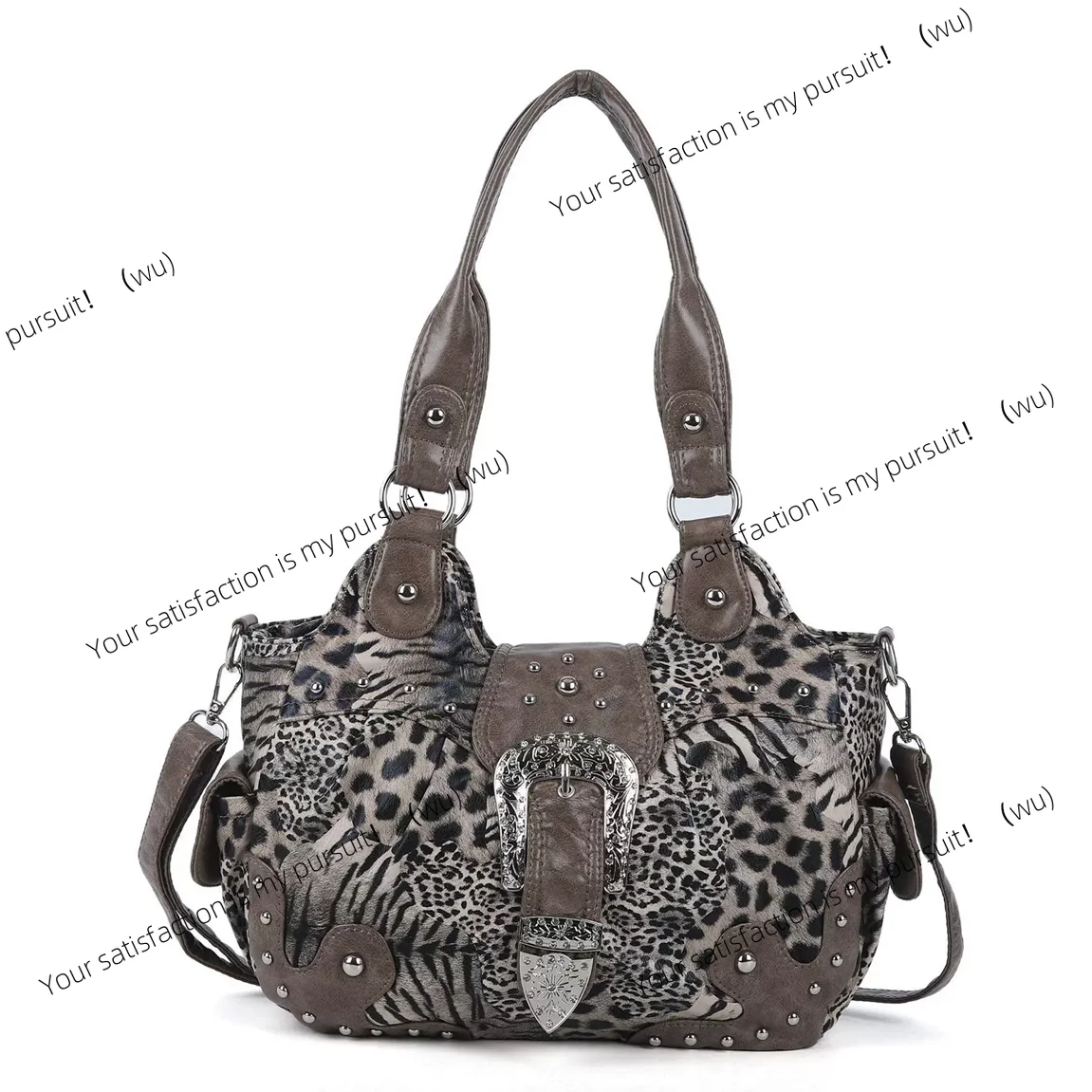 

Women Handbag Leopard Top-handle Shoulder Bag PU Dumpling Pack Multi-pockets Shoulder Bags Phone Money Pack