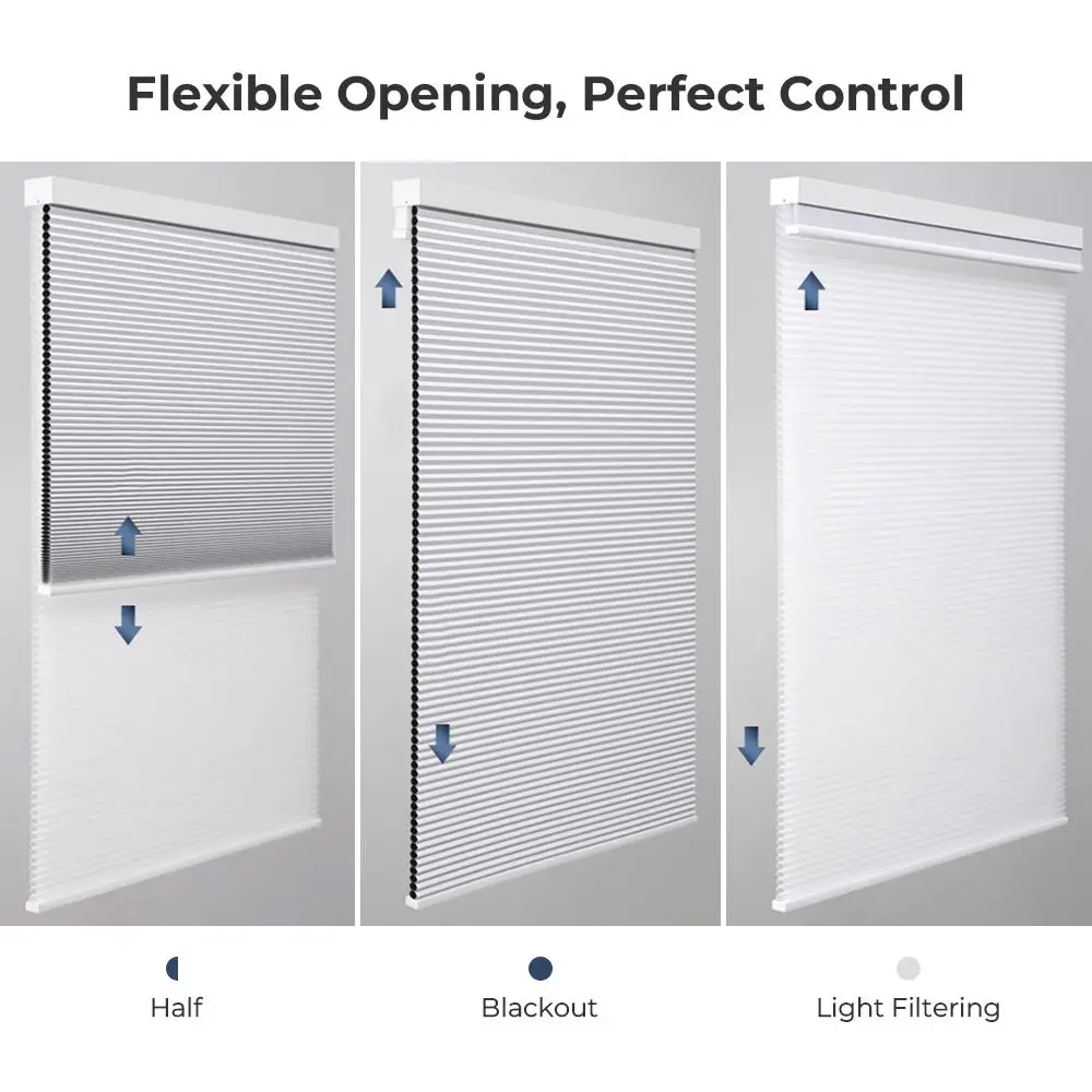 2026 New Smart Double Layer Motorized Cellular Shades Honeycomb Blinds Custom Window Curtains for window