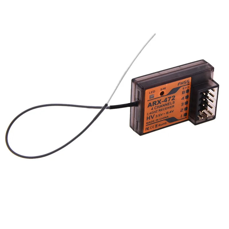 The ARX-472 4-channel is compatible with Sanwa M12S MT4 RC 2.4G receiver