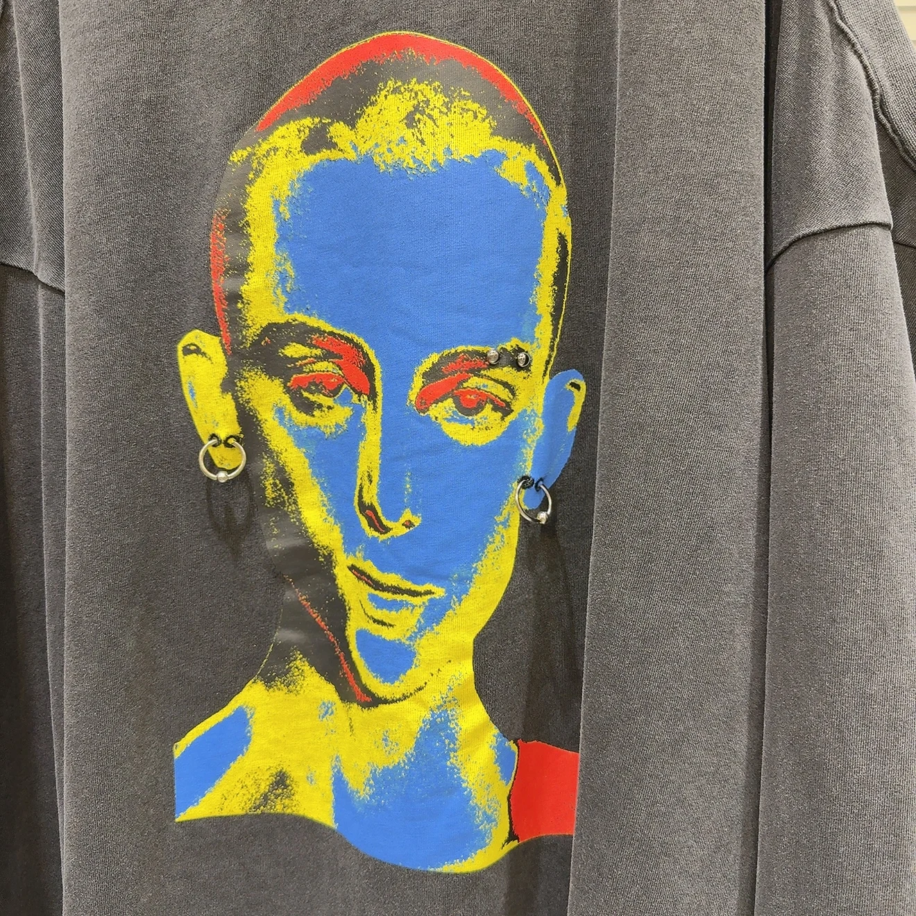 2025 ฤดูร้อนVINTAGEอเมริกันพิมพ์ปิดไหล่เสื้อแขนยาวผู้หญิงแฟชั่นอินเทรนด์