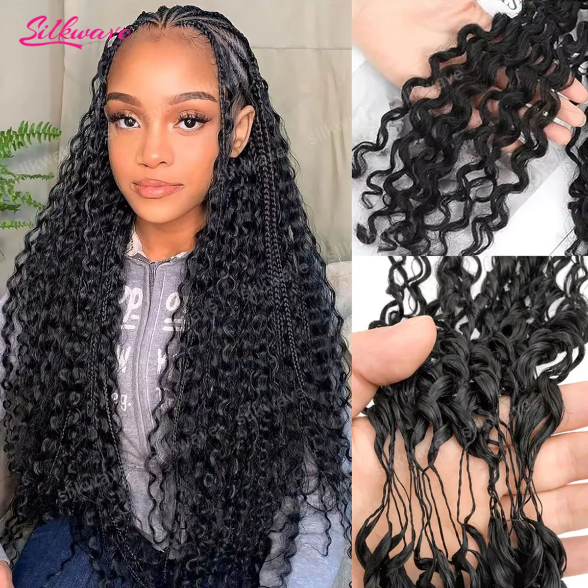 

Наращивание волос 16A Burmese Curly Crochet: 100% натуральные человеческие волосы для женщин, без узлов, предварительно разделенные, для крючкового плетения, глубокая волна, эффект перьев.
