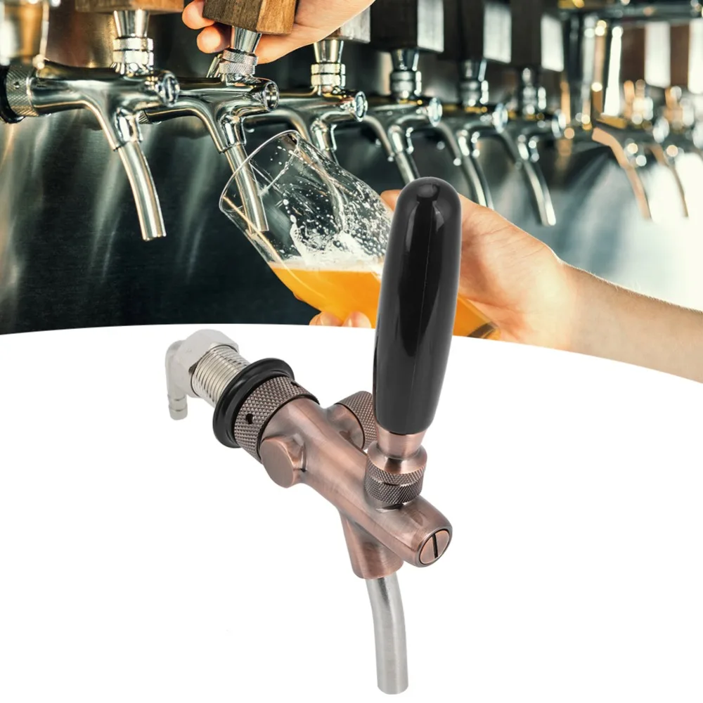 G5/8 Thread Beer Keg Faucet Bronze Stainless Steel Beer Dispenser Adjustable Rate Regulator Liquid Ball Lock Disconnect