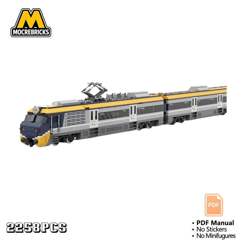 MOC 8-Wide Modern Commuter Passenger Train Building Blocks Set Urban Railway Model Construction Set Adult Collection Gift