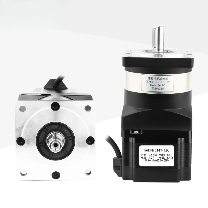 86x86x65mm High Precision 2 Phase 1.8 Nema 34 Hybrid Stepper Motor Planetary Gearbox Reducer 5:1 10:1 Ratio 48V DC 3.5NM
