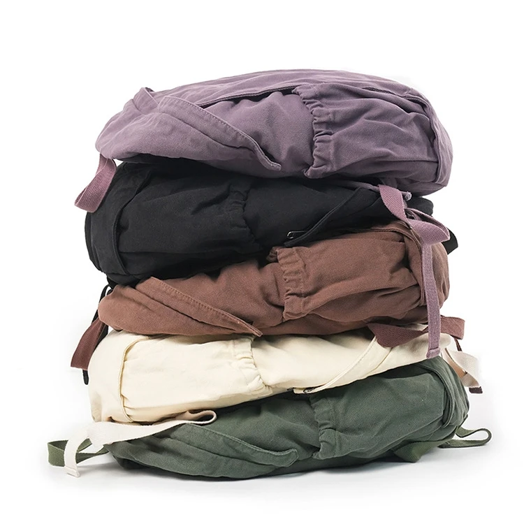 Teenager Street Cotton Canvas Back School Backpack Female Student Vintage Fabric Soft Korean Style Tide Casual Book Knapsack Bag