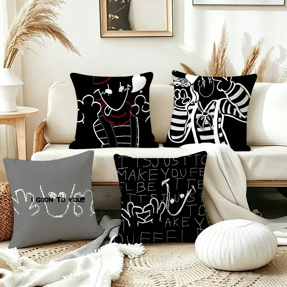

M-Mime G-Grace Horror game Pillow Case Living Room Sofa Cushion Cover Suitable For Home Bedroom Room Decoration