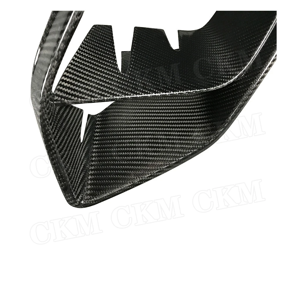 ألياف الكربون الجافة/FRP المصد الأمامي منفذ فتحة التهوية غطاء الكسوة لبنز AMG GT50 GT53 GT43 2019-2023 B نمط شبكة الضباب الشواية #4