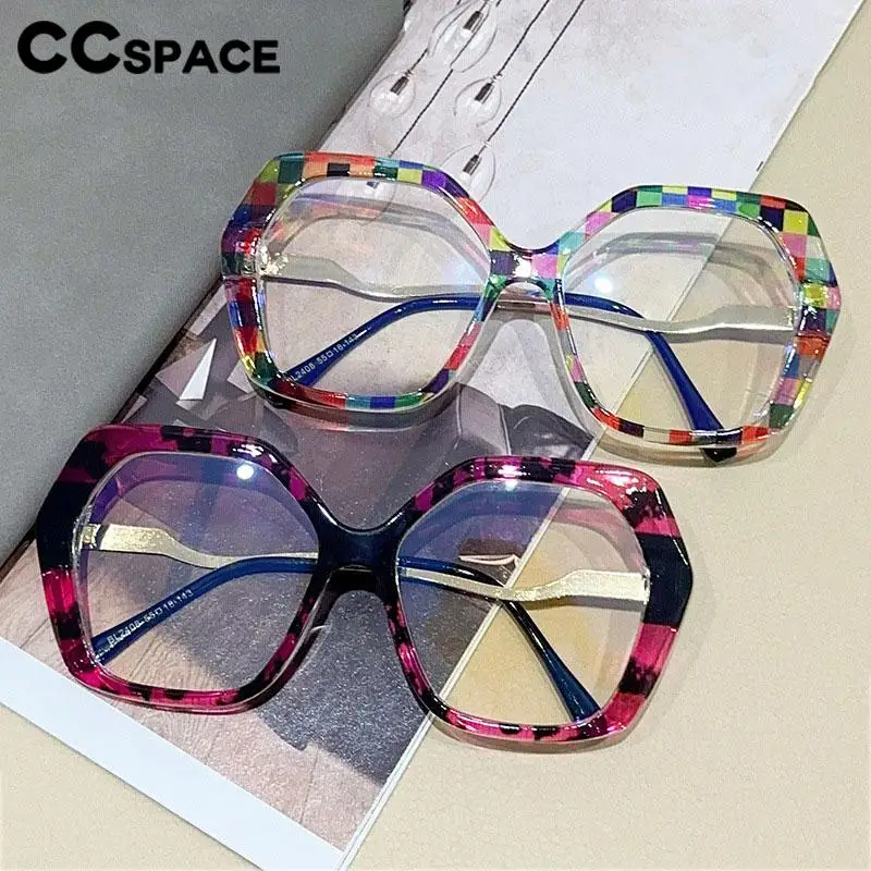 R57426 Trend Colorful Optical Reading Spectacles Ladies Polygon Large Size Presbyopic Eyeglass Dioptric +0.50 +1.00 +2.00 +3.00