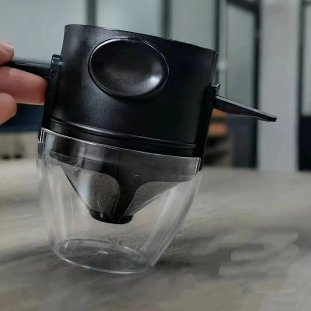 

Portable Folding Coffee Filter Paperless Filter Plastic Handle Coffee Drip Filter Collapsible Reusable Coffee Funnel Camping
