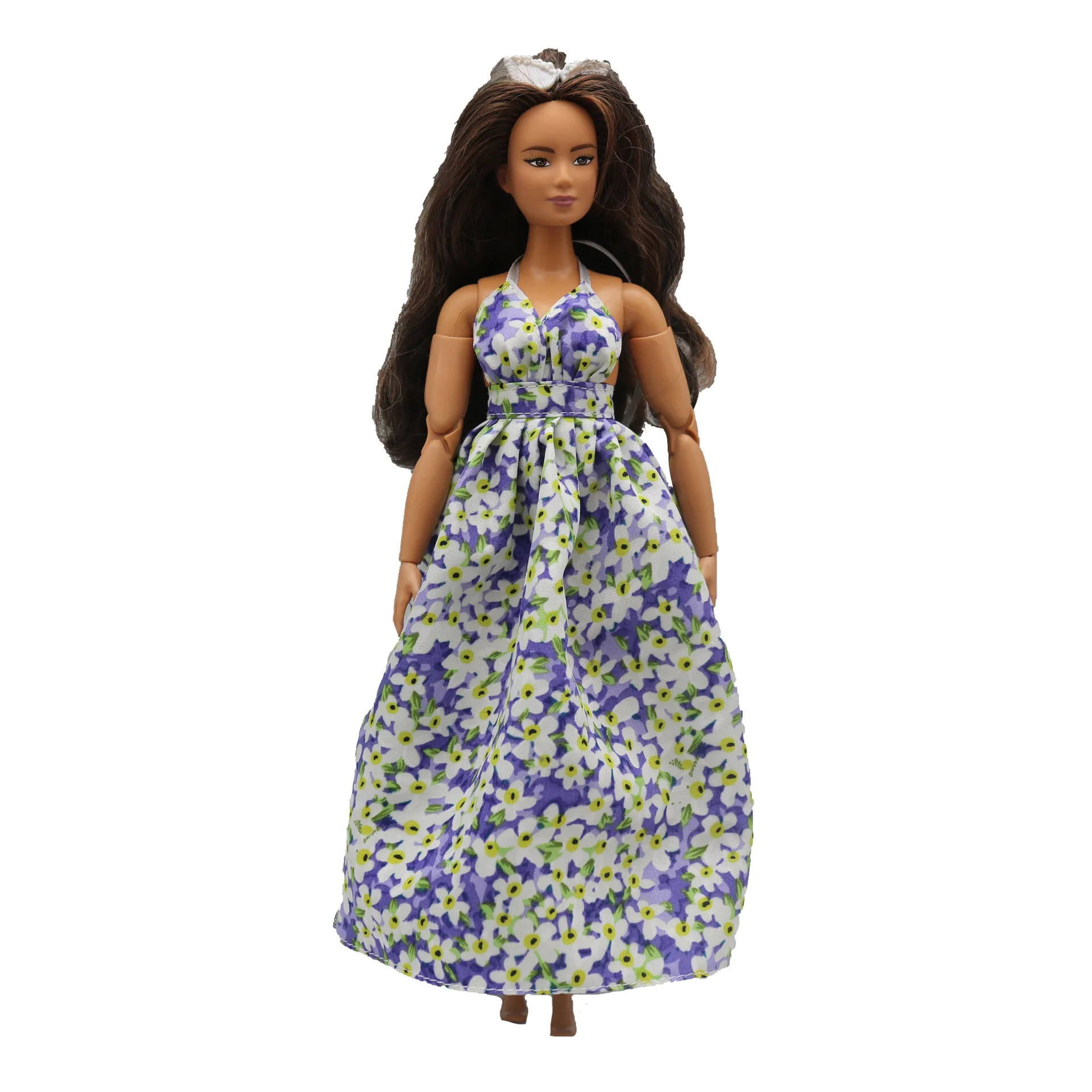 30 cm Puppenkleidung Zubehör Mode Reisen Halskette Rückenfreies Blumenkleid Puppe Tägliches Anziehen Geeignet für FR PP BJD Xinyi