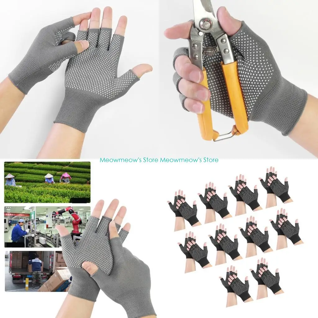 w91a-10-個パック柔軟な指なし作業手袋滑り止め手のひら正確な制御作業