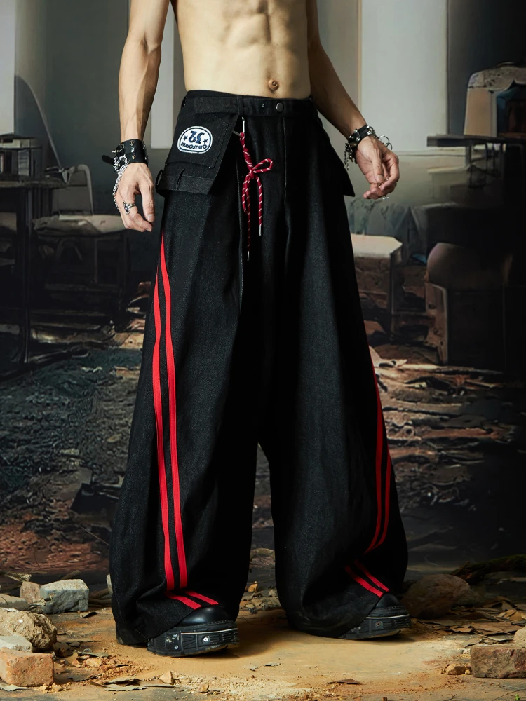 Special-Interest Design Three-Piece Set Get Lanyard Free! Super Nice Style Loose Machete Wide Leg Jeans