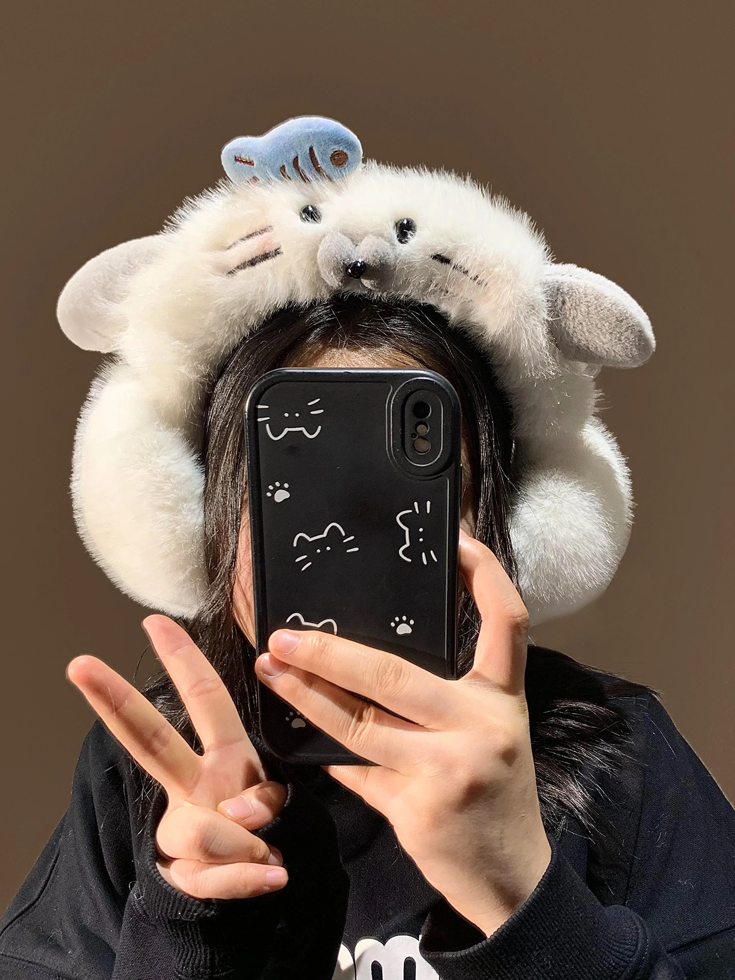 cute-seal-plush-ear-muffs-women's-winter-cycling-windproof-warm-ear-covers-protection-ear-pads-lovely-ear-flaps-accessories
