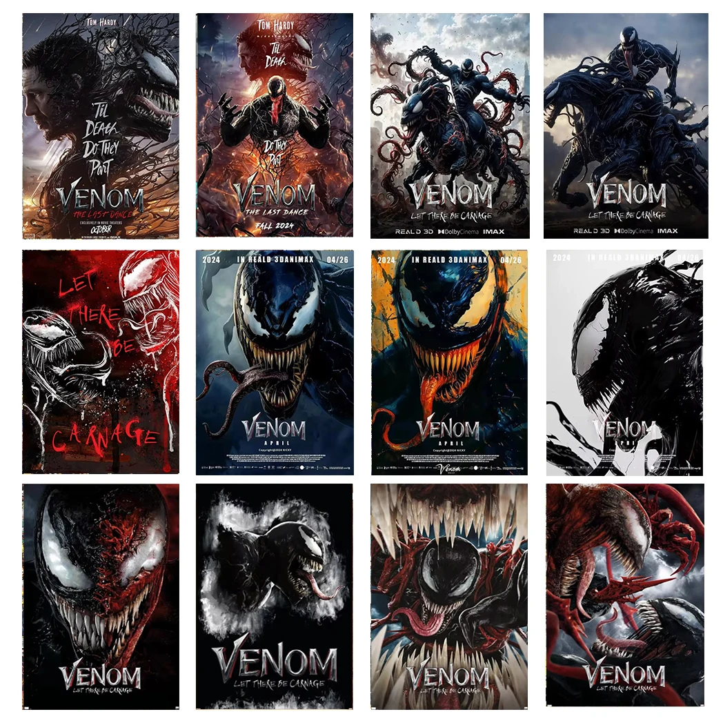 MIONISO Marvel Movie Poster Venom The Last Dance Canvas Wall Art Print Mural Home Decor Marvel Lover Gift Unframed