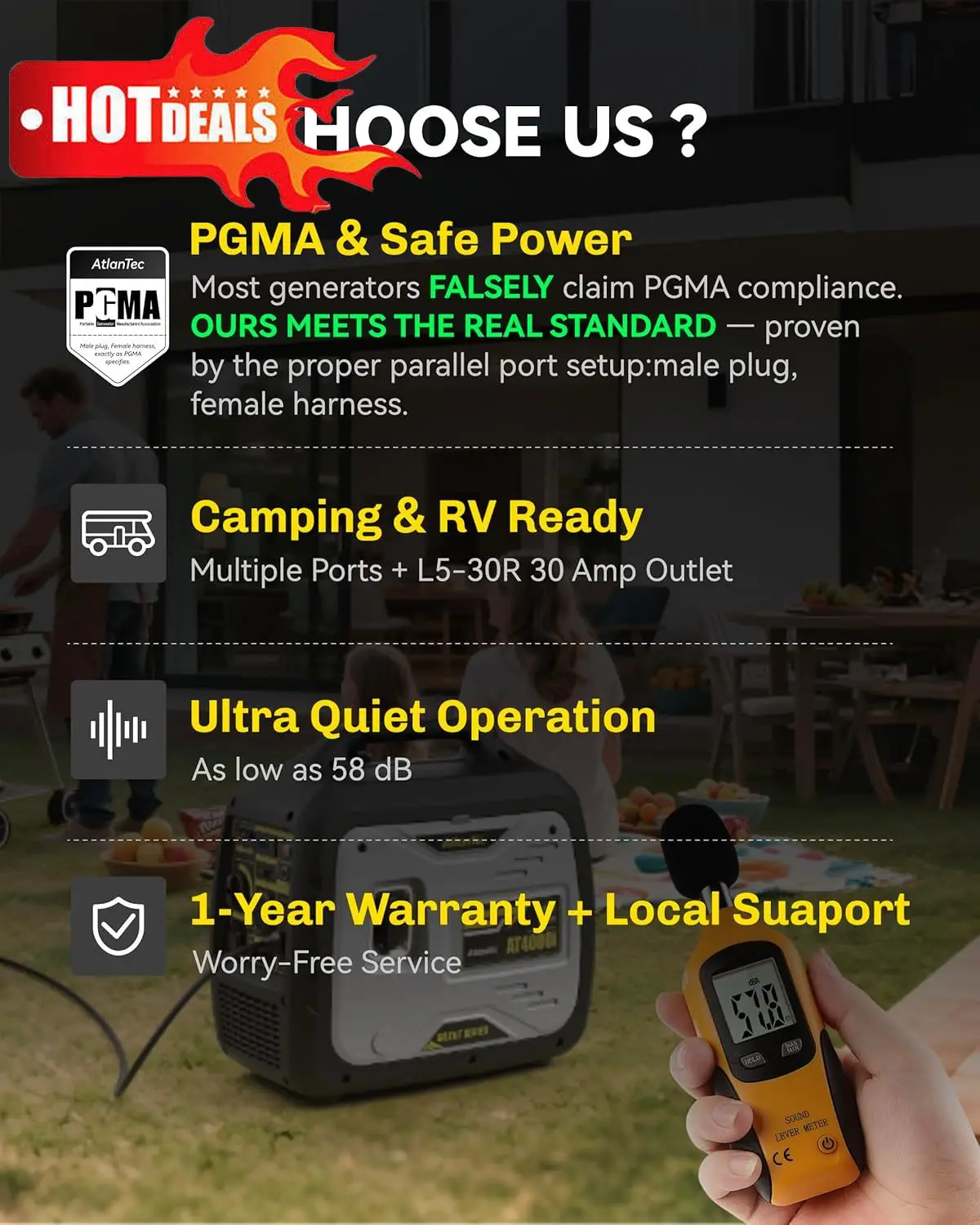 

2025НОВЫЙ инверторный генератор 2025 для домашнего использования, супер тихий маленький генератор для аварийного резервного питания, портативный 4000 Вт