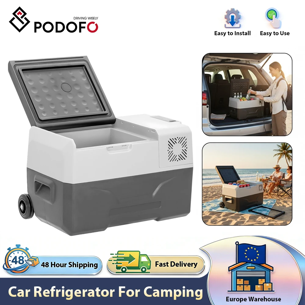 Podofo Lodówka Samochodowa 30L 40L 50L, Kompresorowa, Cicha