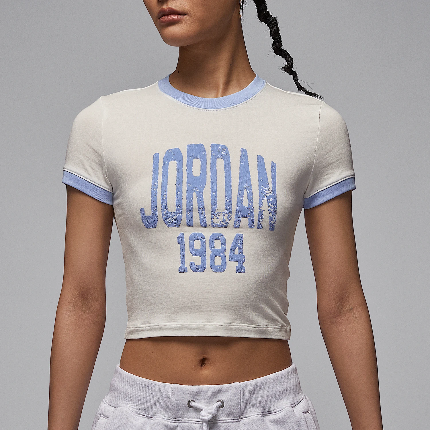 

Nike genuine JORDAN Women's Minimalist Letter Print Cropped T-shirt HJ0197-133