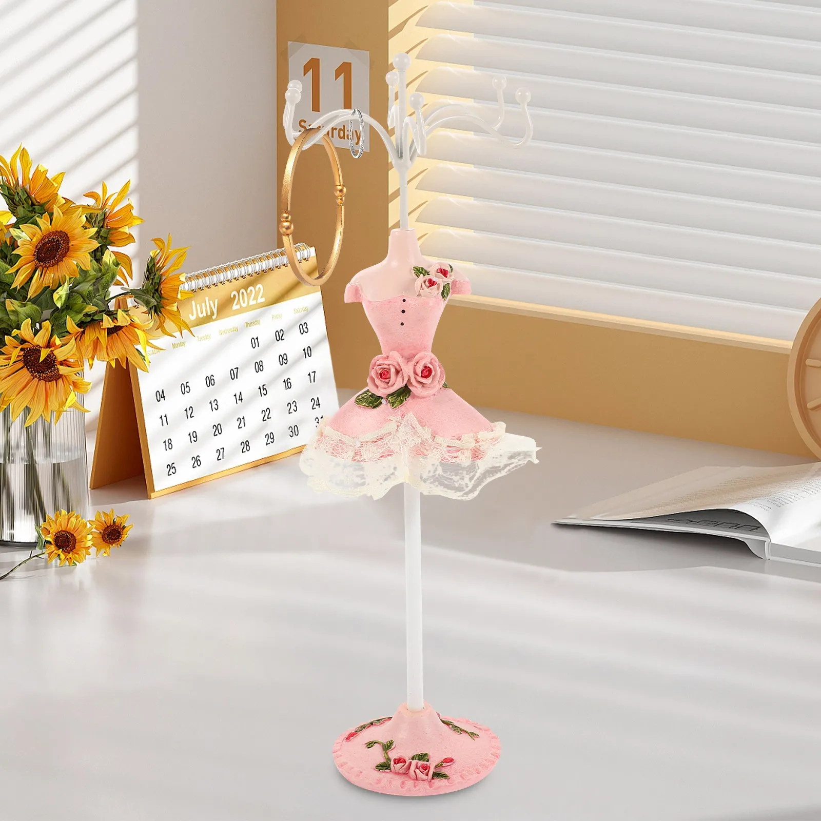 

Подставка для украшений из смолы: элегантный органайзер для ожерелий, серег, колец. Компактный, экономящий место держатель для демонстрации украшений в ванной или спальне.