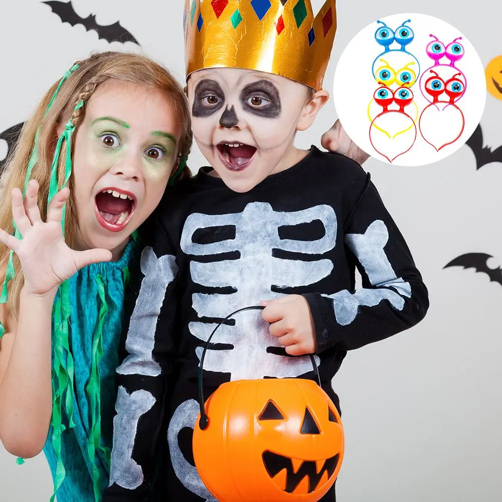 5Pcs LED Glow Eyeball Headbands For Party Supplies Lightweight Comfortable Hair Hoop Festival Braiders Halloween Hairband Glow