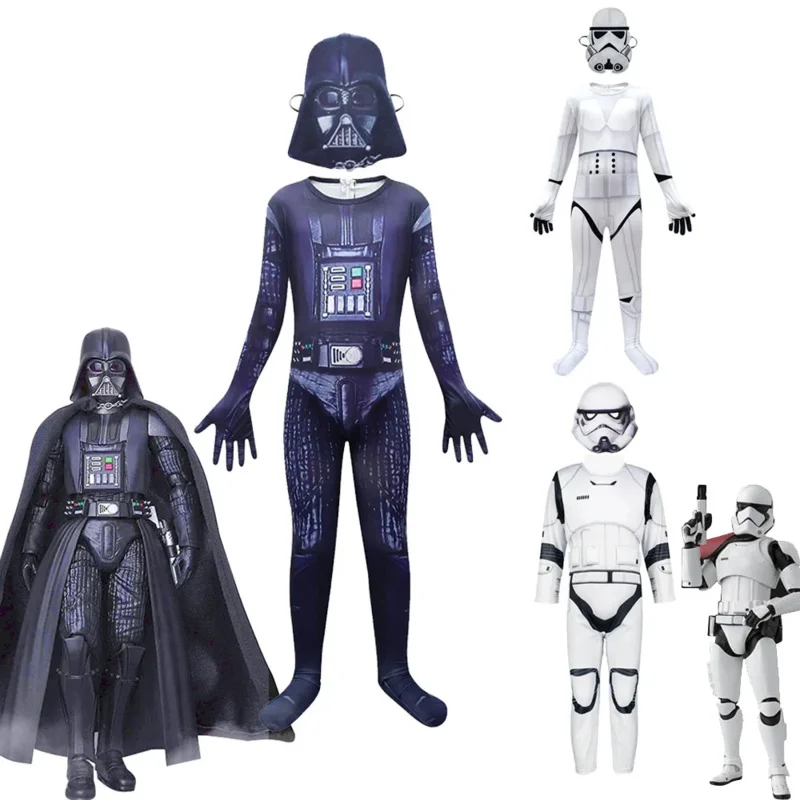 Halloween crianças d-darths vaders traje a força a-wakens crianças super deluxe s-stormtroopers traje m-mandalorianing enviar máscara