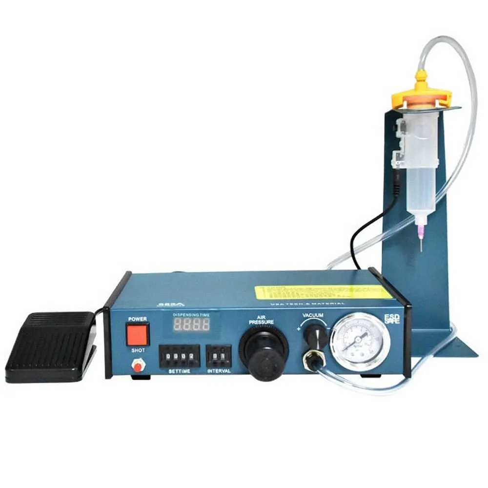 

983A Semi Auto Glue Dispenser Machine 110V 220V EU US Plug Manual Pedal Control for Liquid Flux Solder Paste Dispensing