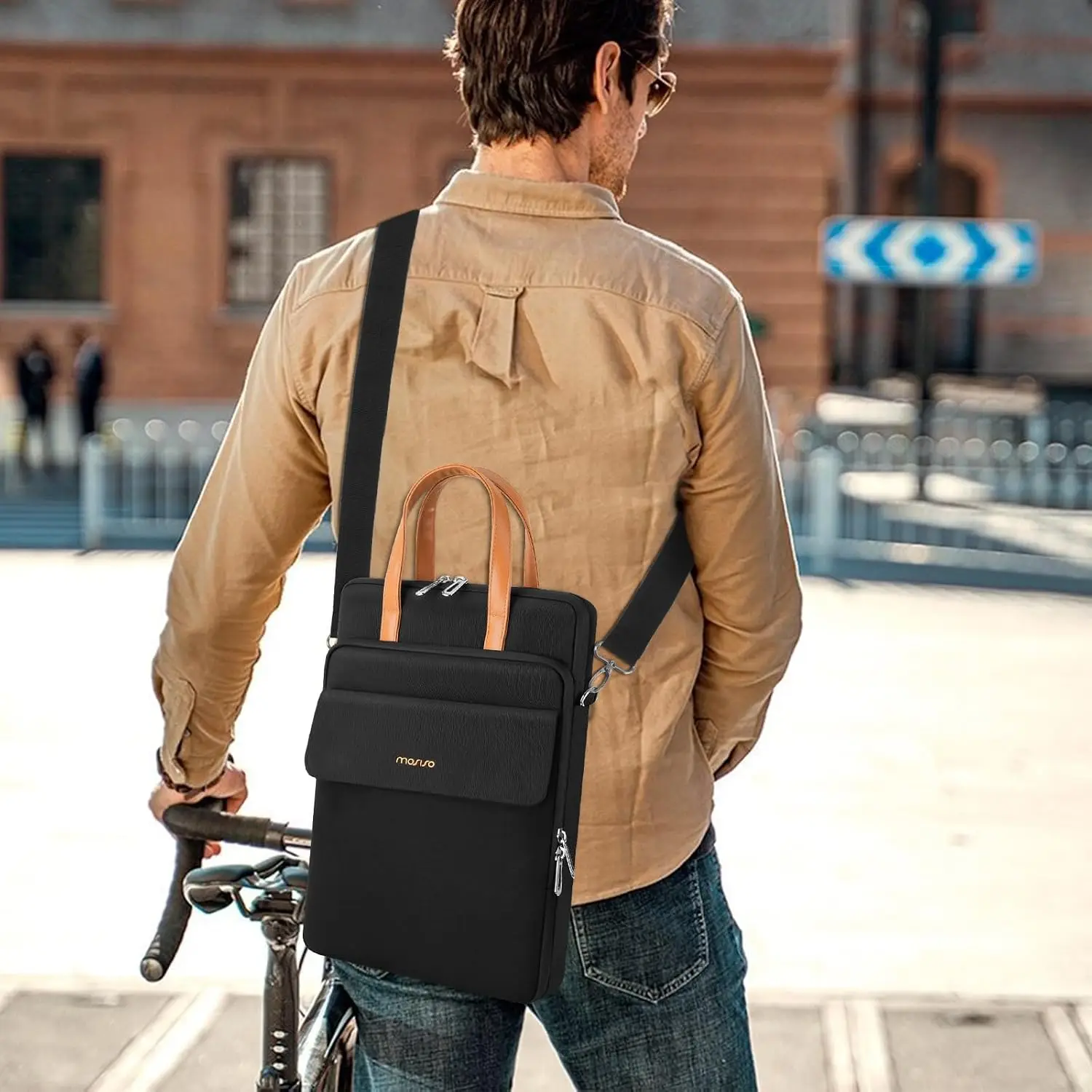 360 Protective Laptop Bag for 13.3 14 inch Macbook Air Pro Neo HP Asus Dell Business Laptop Shoulder Handbag Briefcase for Men