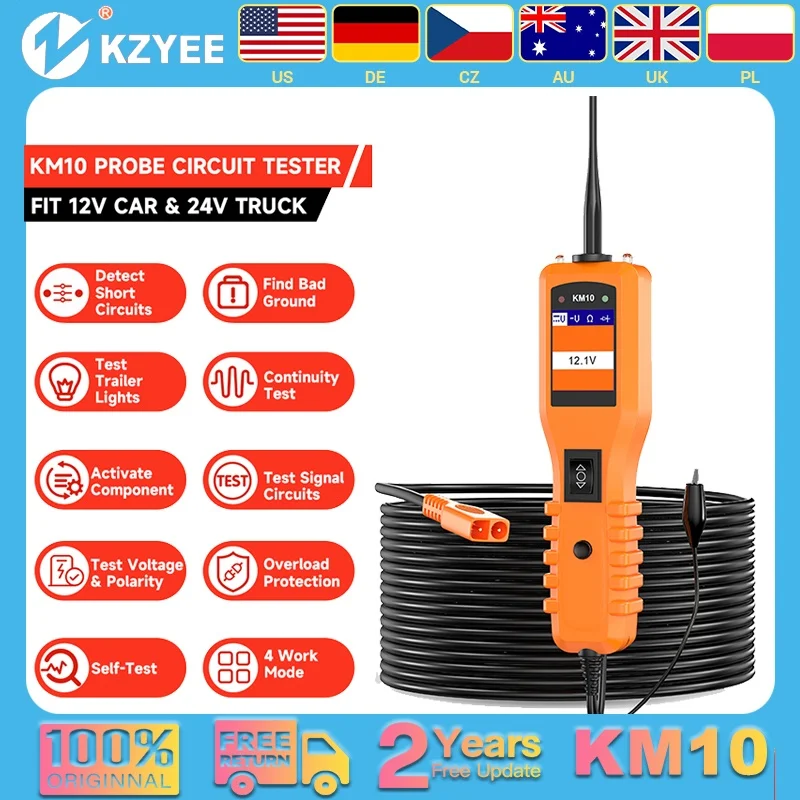 

Car Power Scan Electric Circuit Tester Tools Test Voltage & Polarit Car Multi Meter Circuit Diagnostic Tool PK PS100 OS2600