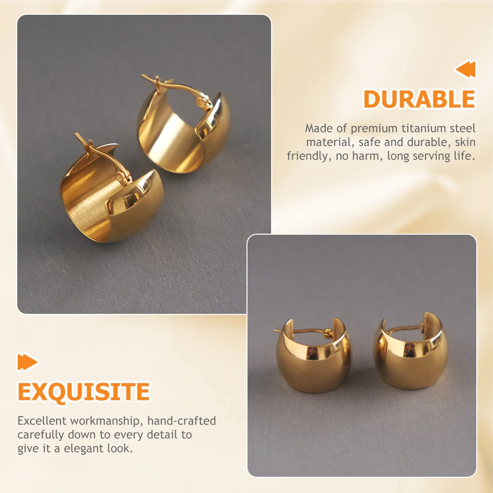 

Dangle Spiral Loop Earrings for Women Statement Titanium Steel Jewelry Round Wide Perfect Costume Props Charm Addition