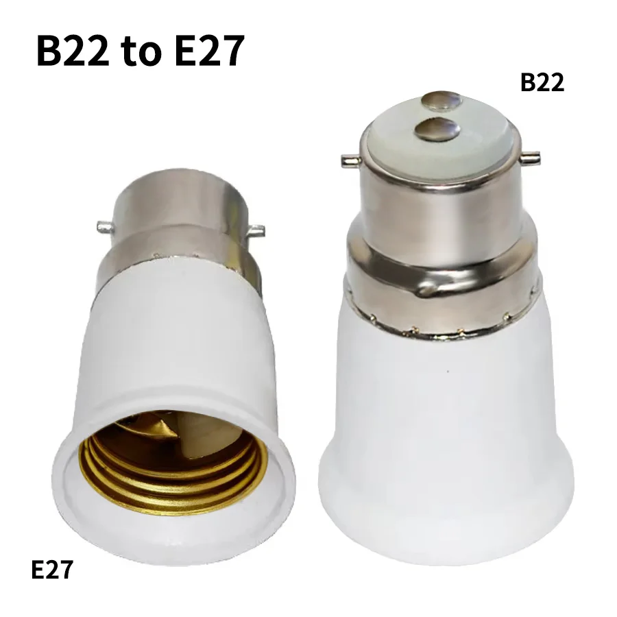 B22 to E27 Bulb Socket High Quality Lamp Base Converter Adapter PC Fireproof Lamp Holder for Led Corn Bulb Spotlight 110V 220V