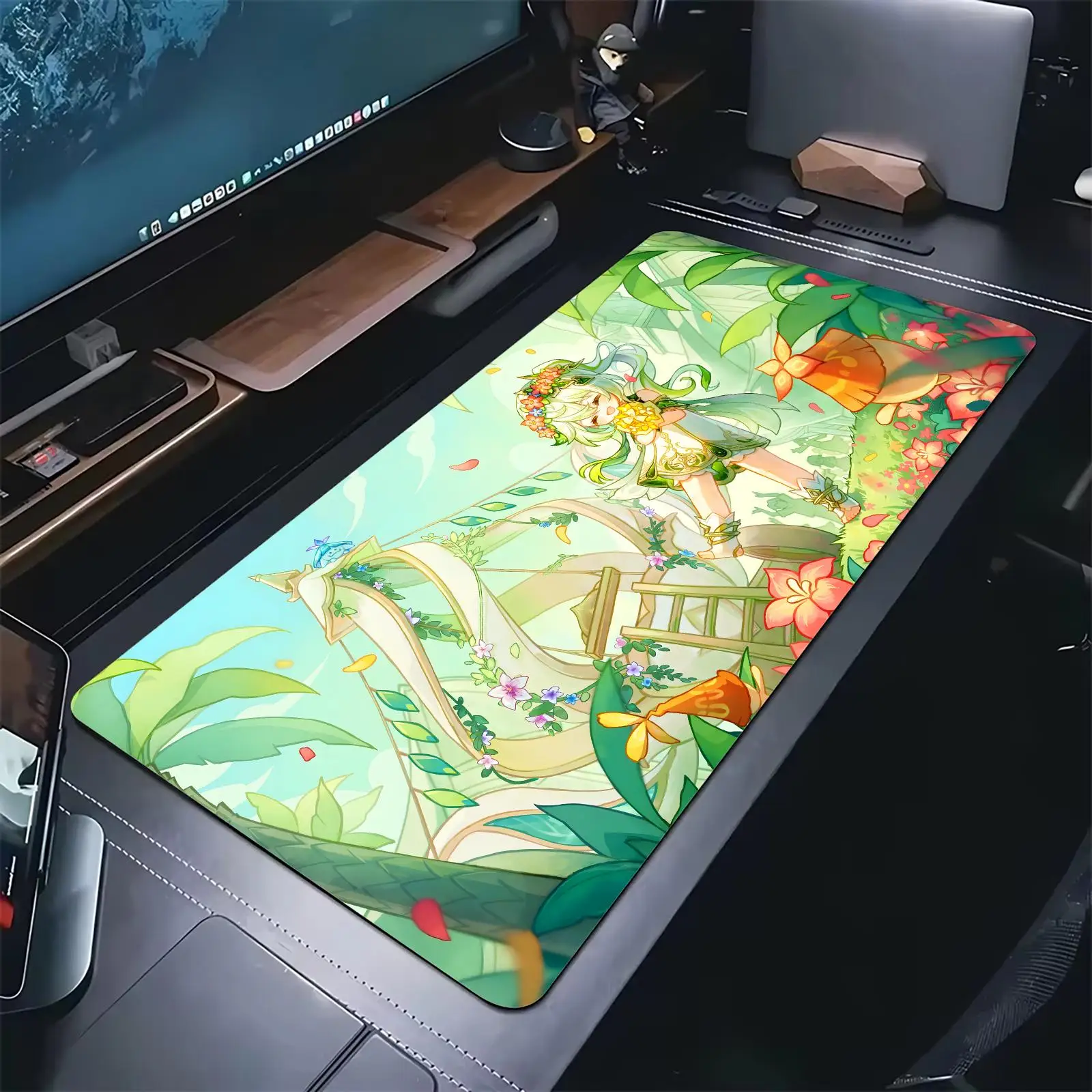 genshin impact Nahida Pro E-Sports XXL Gaming Mousepad Extra Large Non-Slip Stitched Edge Keyboard Laptop Desk Mat For PC Gamer