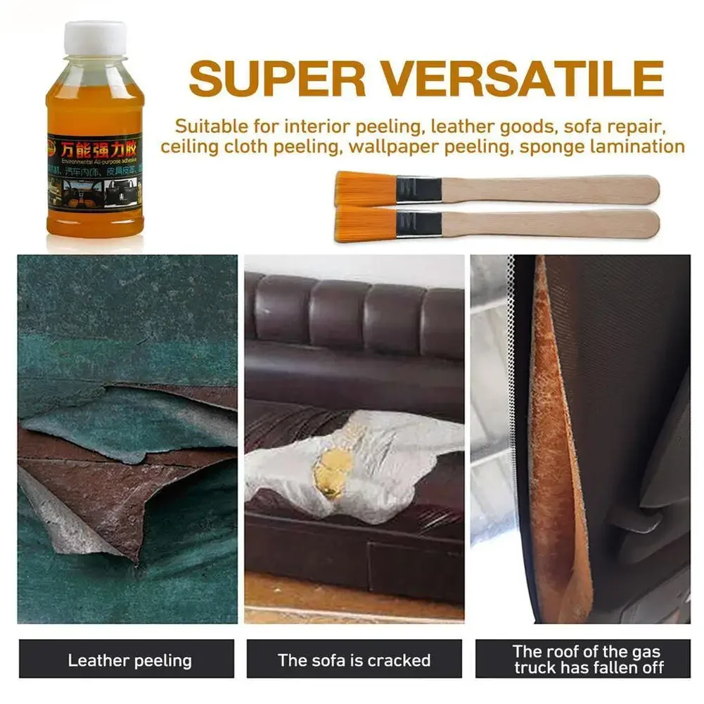 Universal Car Interior Roof Liner Repair Glue Instant Adhesive Bonding Glue 100ml Car Inside Roof Cloth Repair Leather Foot Pads