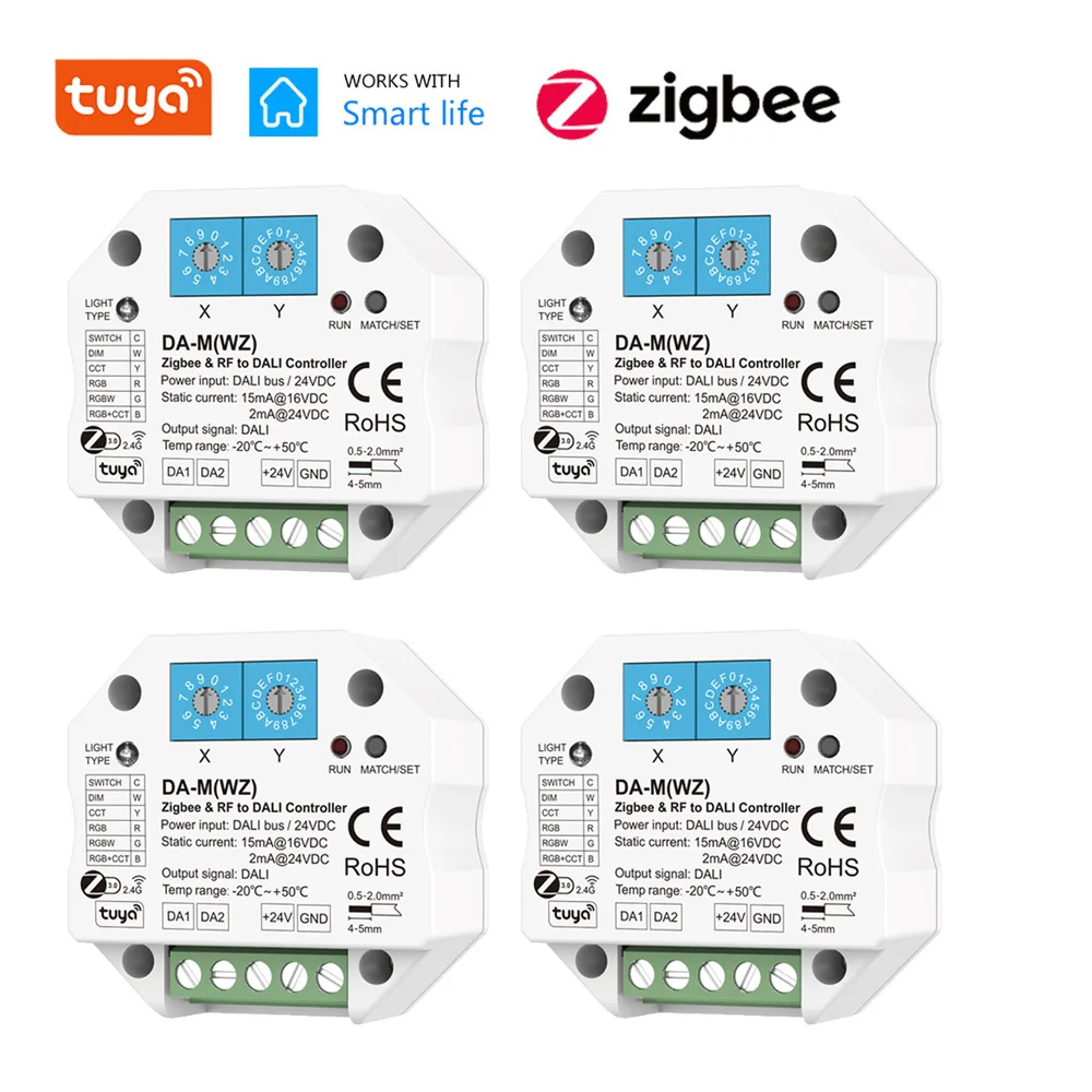 Tuya Smart Zigbee RF DALI sterownik ściemniacza DIM ct RGB RGBW RGB CCT Strip 4 strefa zdalny inteligentny aplikacja życia falexa Google