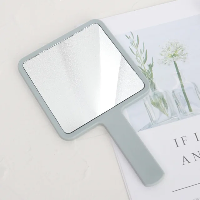 FEN28-Miroir de maquillage carré à poignée compacte, accessoire pour salon de beauté