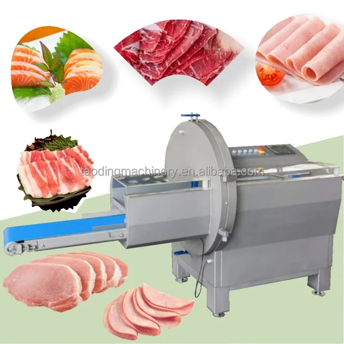 Adjustable Thickness Commercial Fresh Beef Meat Slicer Machine Automatic Frozen Meat Cutting Machine  Pork Chop Cutting Machine