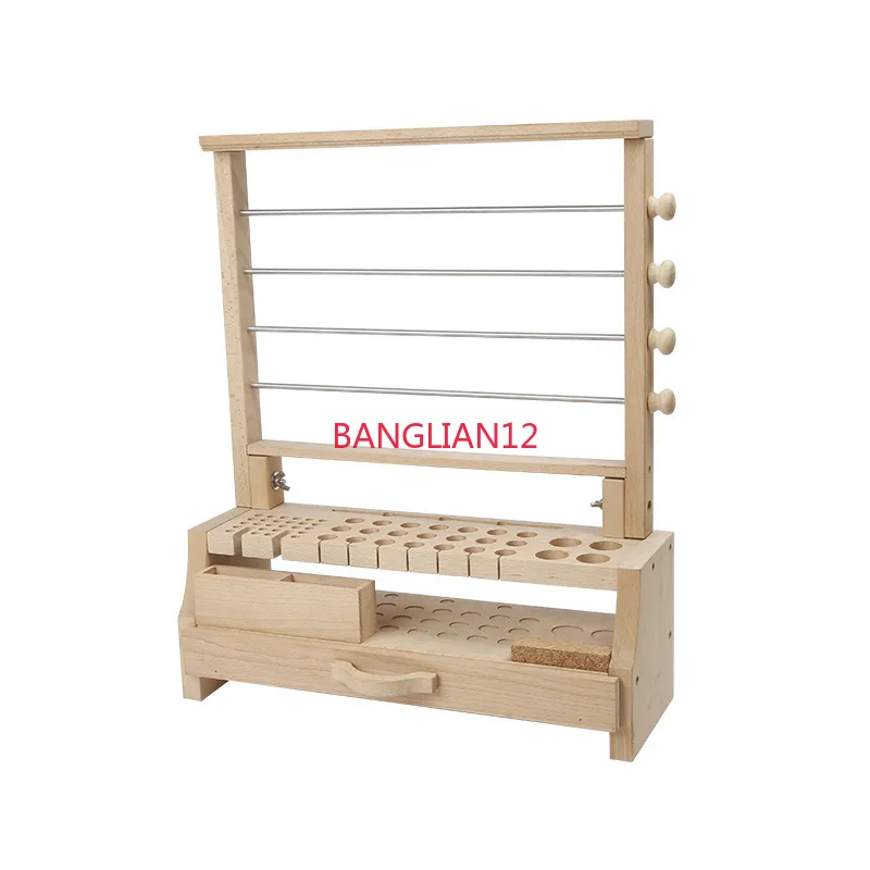 

Leather Tools, Hand DIY Beech, Porous Tool Desk Storage Rack Toolbox