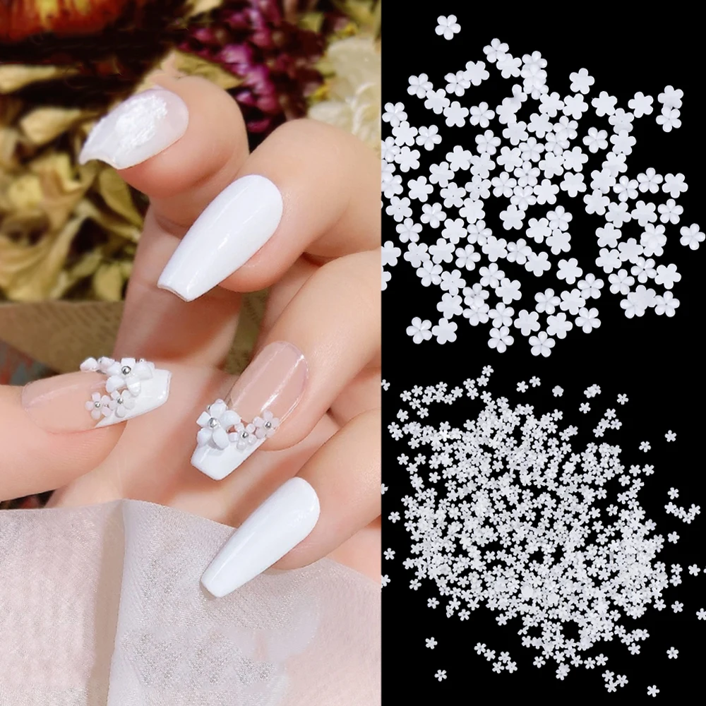 100/500 pièces paquet de matériel fleur mignon ongles beauté résine perceuse Nail Art décoration strass