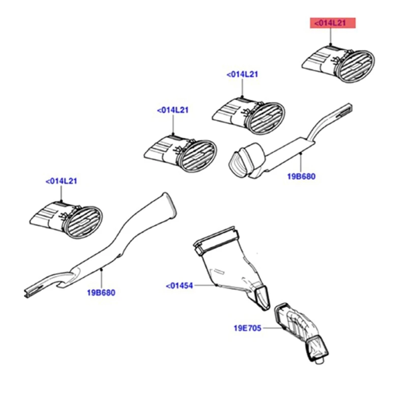 Auto Klimaanlage Auslass Armaturen brett Entlüftung für Ford Focus mk2 2007-2012 4 m51a014121 Entlüftung auslass düse