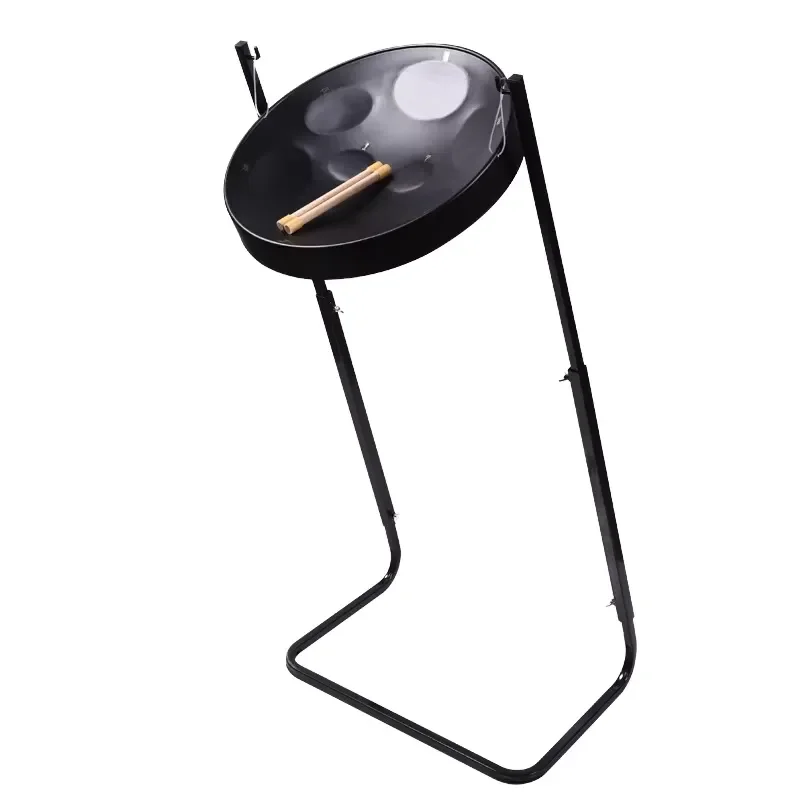 16 Inch Stainless Steel Hand Drum Double Percussion Stand Professional Musical Instrument for Stage Performance and Practice