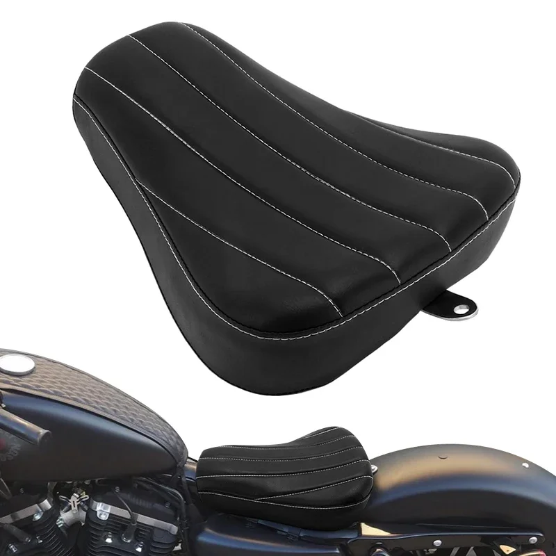 

For Harley Sportster 48 XL1200X 72 XL1200V 2010-2015 Motorcycle Front Driver Seat Cushion Black Leather Pillow Pad Accessories
