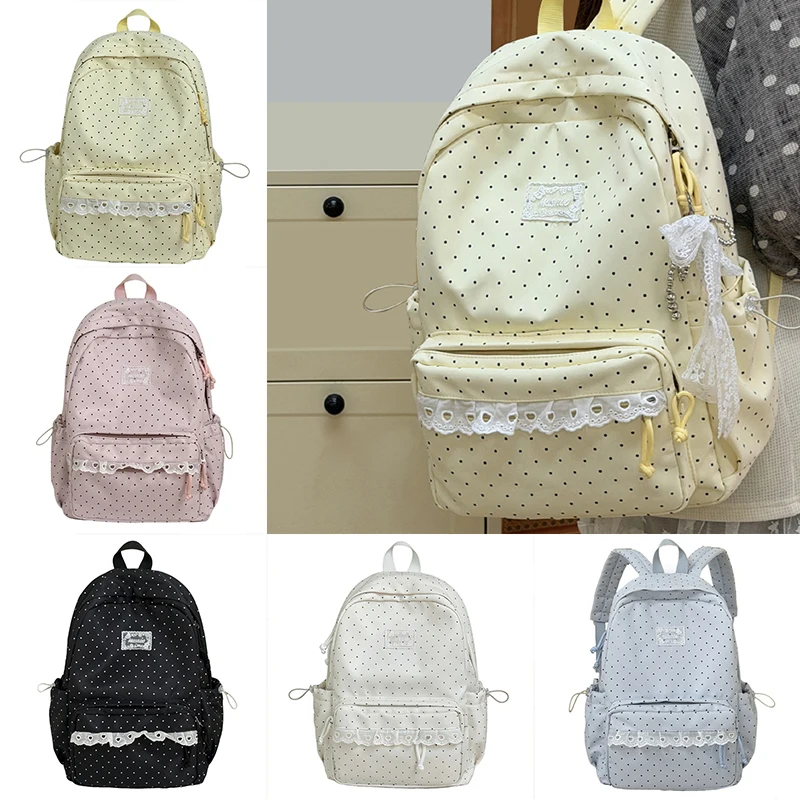 School Backpack for Teen Girls Women Laptop Backpack College Bookbags Middle School Travel Work Commuter Back Pack (Podka Dot)