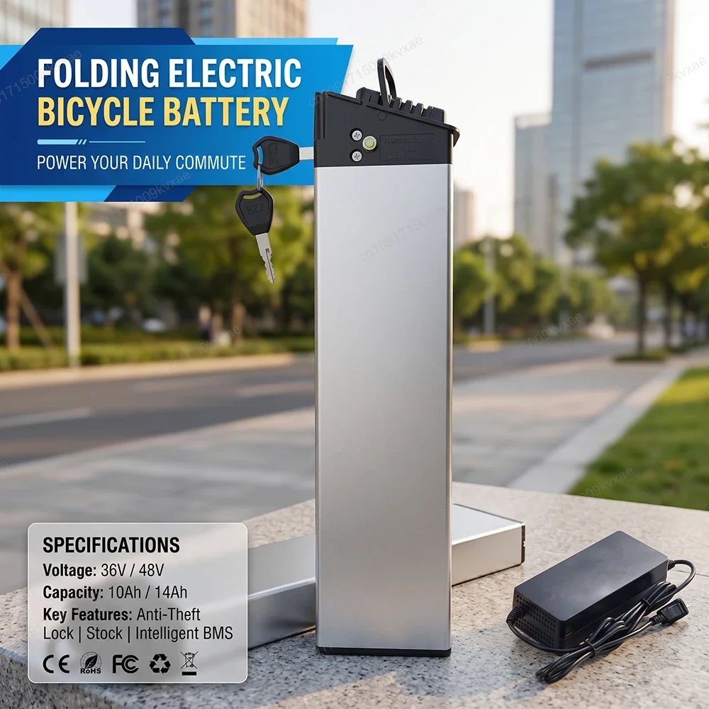 Replacement Ebike Battery for Samebike LO26 20LVXD30 DCH-006 48V 36V 17Ah Foldable Lithium Pack for Kaisda K1 K2 K3 430mm Base