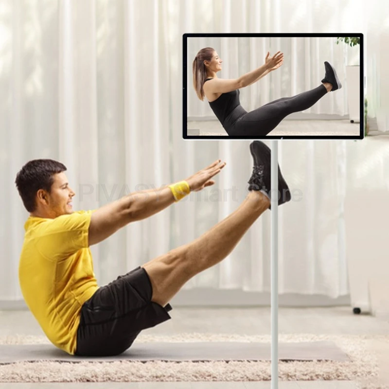 21.5 23.8 Inch Smart TV 10-Point Touch Screen Monitor Mobile Stand Battery Android12 for Fitness Home Office Wireless Casting