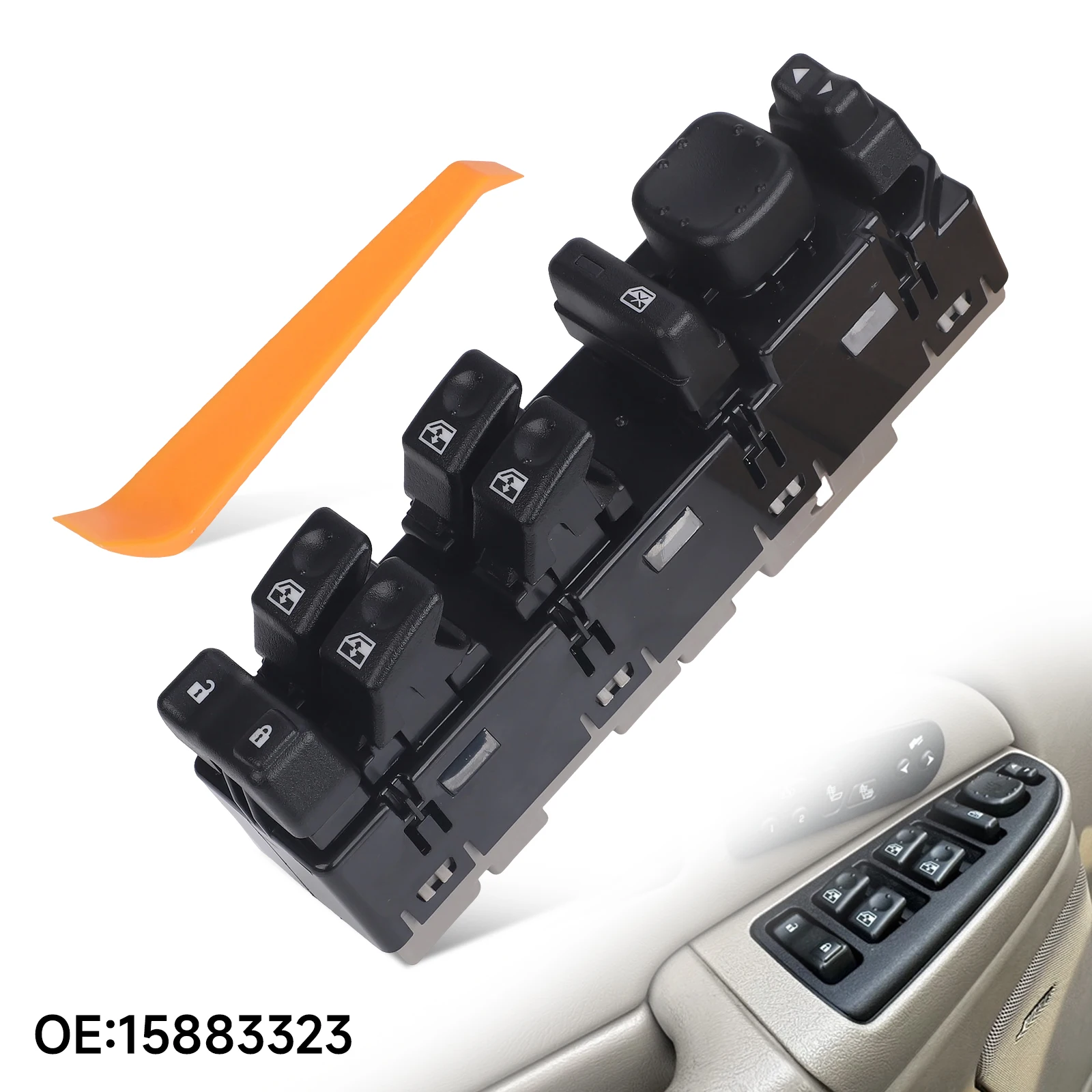 

Black Power Window Master Switch For 2003-2007 Chevy GMC Cadillac Master Power Electric Window Control Switch OE 15883323