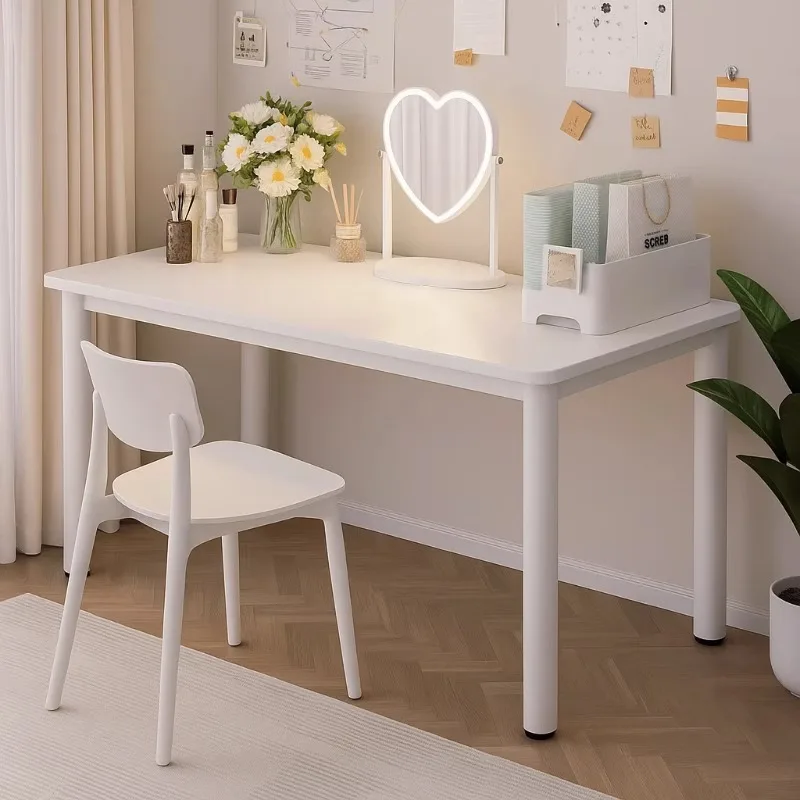 Girls' bedroom, small vanity table, minimalist modern INS style, simple desktop office desk