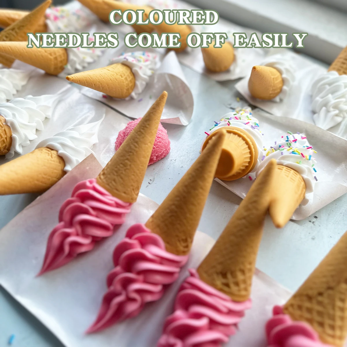 Realistic Fake Fallen Ice Cream - Dropped Cone Display Model for Bakery Shop Window, Food Photography Props & Decoration