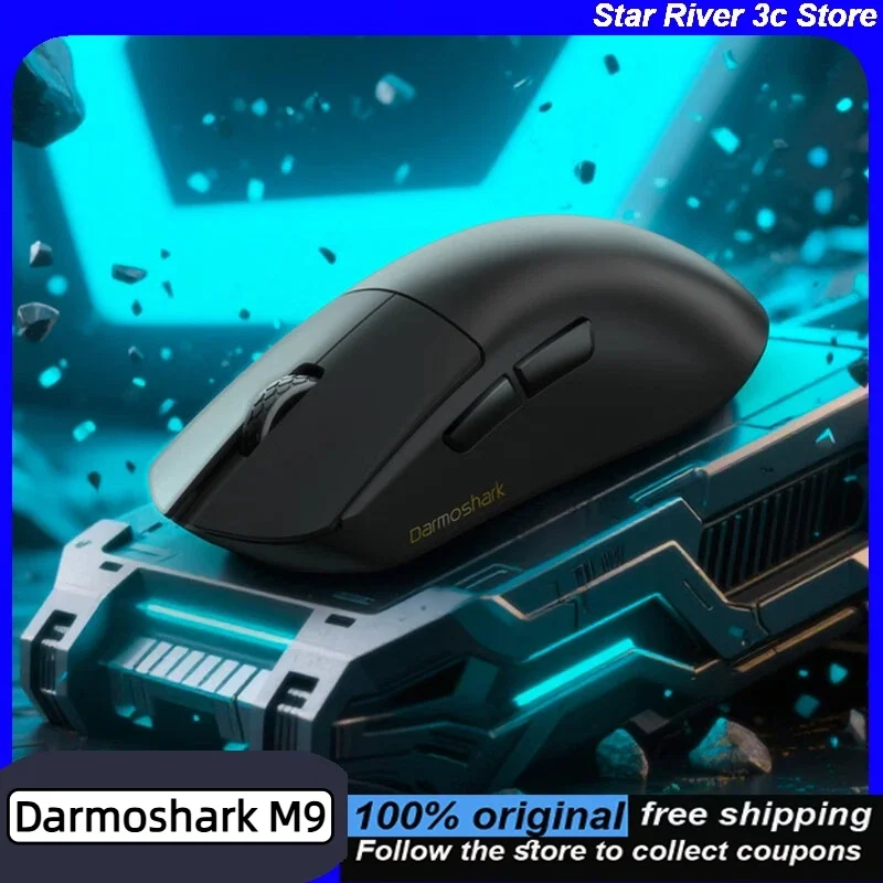 

Беспроводная Bluetooth-мышь Darmoshark M9 PAW 3950 8K HZ с цифровым дисплеем и приемником, эргономичная легкая игровая мышь для больших рук