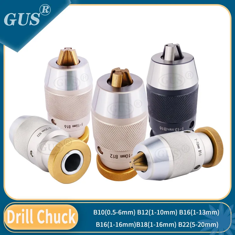 B10 B12 B16 B18 Drill Chuck B22 Self Tightening Keyless Chuck Collet Tapper Chuck For Drilling Machine CNC Lathe Milling Tools
