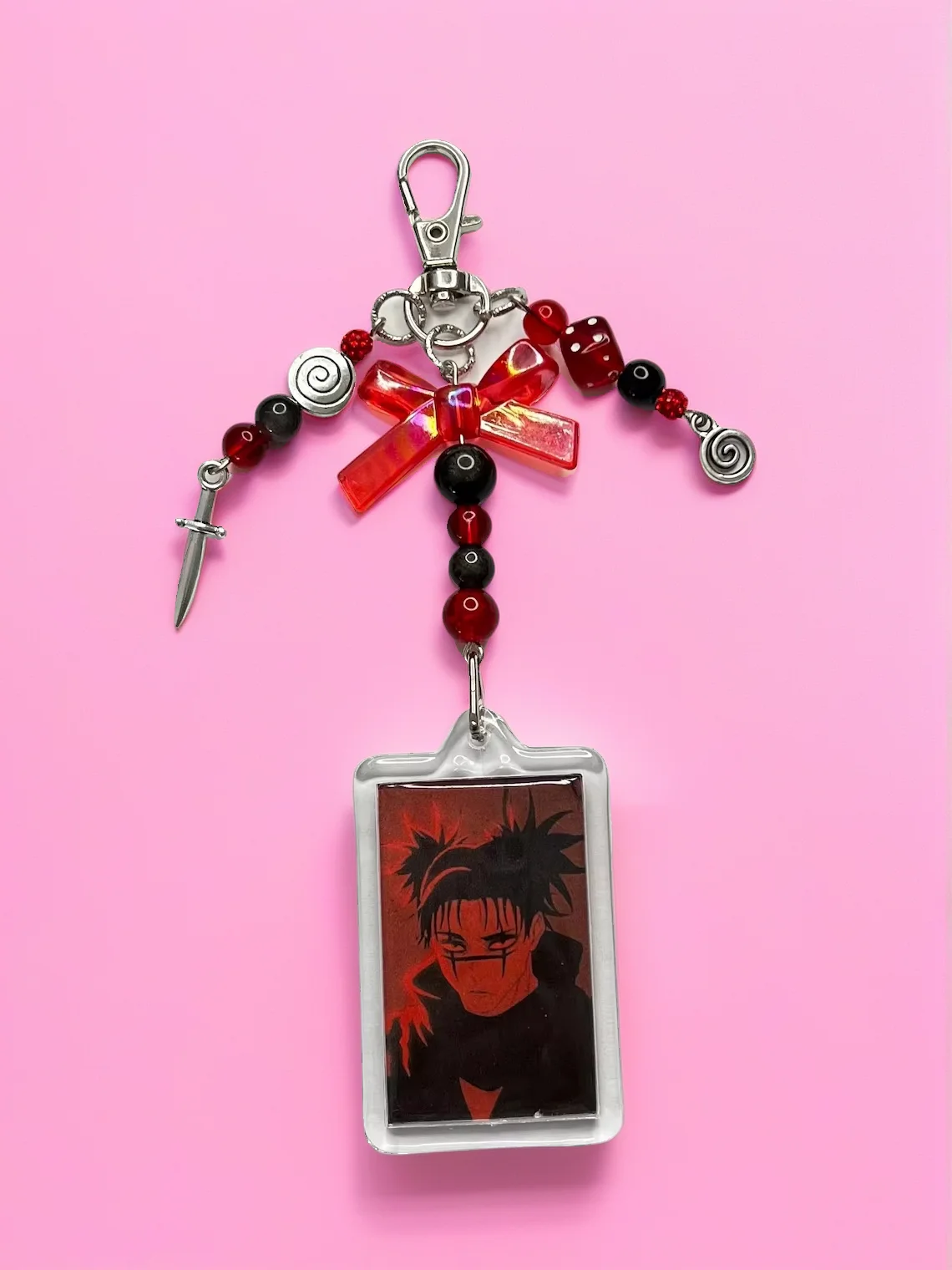 

Anime Choso Keychains Spiral Star Cross Beaded Keyring Charms Aesthetic Handbag Pendant Key Pendant Christmas Cosplay Gift