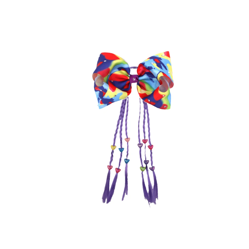

Colorful Hair Ties Purple Braid Rainbow Fake Hair Rope Girls Daily Wear Ponytail Holder Ponytail Holder