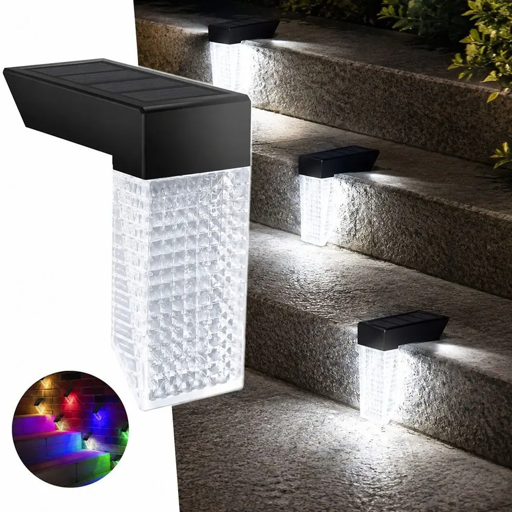 New LED Solar Deck Light IP65 Waterproof Wireless Installation Solar Wall Lamp Color Changing Solar Step Light Fence Lighting